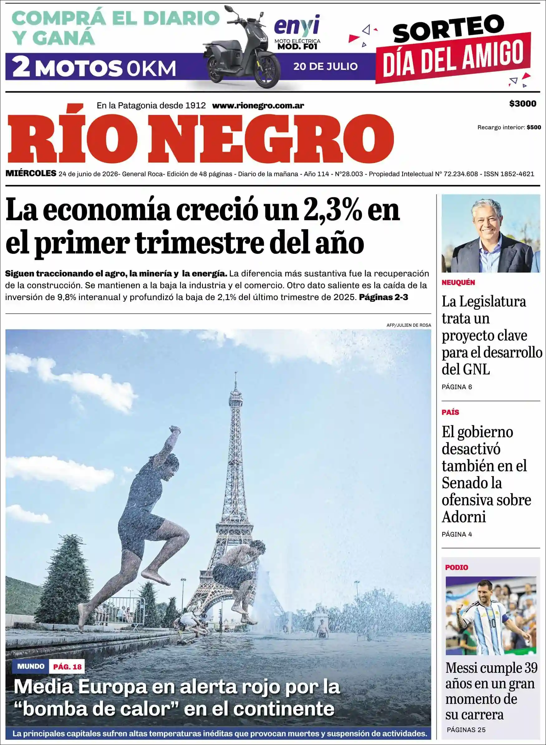 Estudios Max | UNIVERSO MULTIMEDIA - Tapa del diario Rio Negro