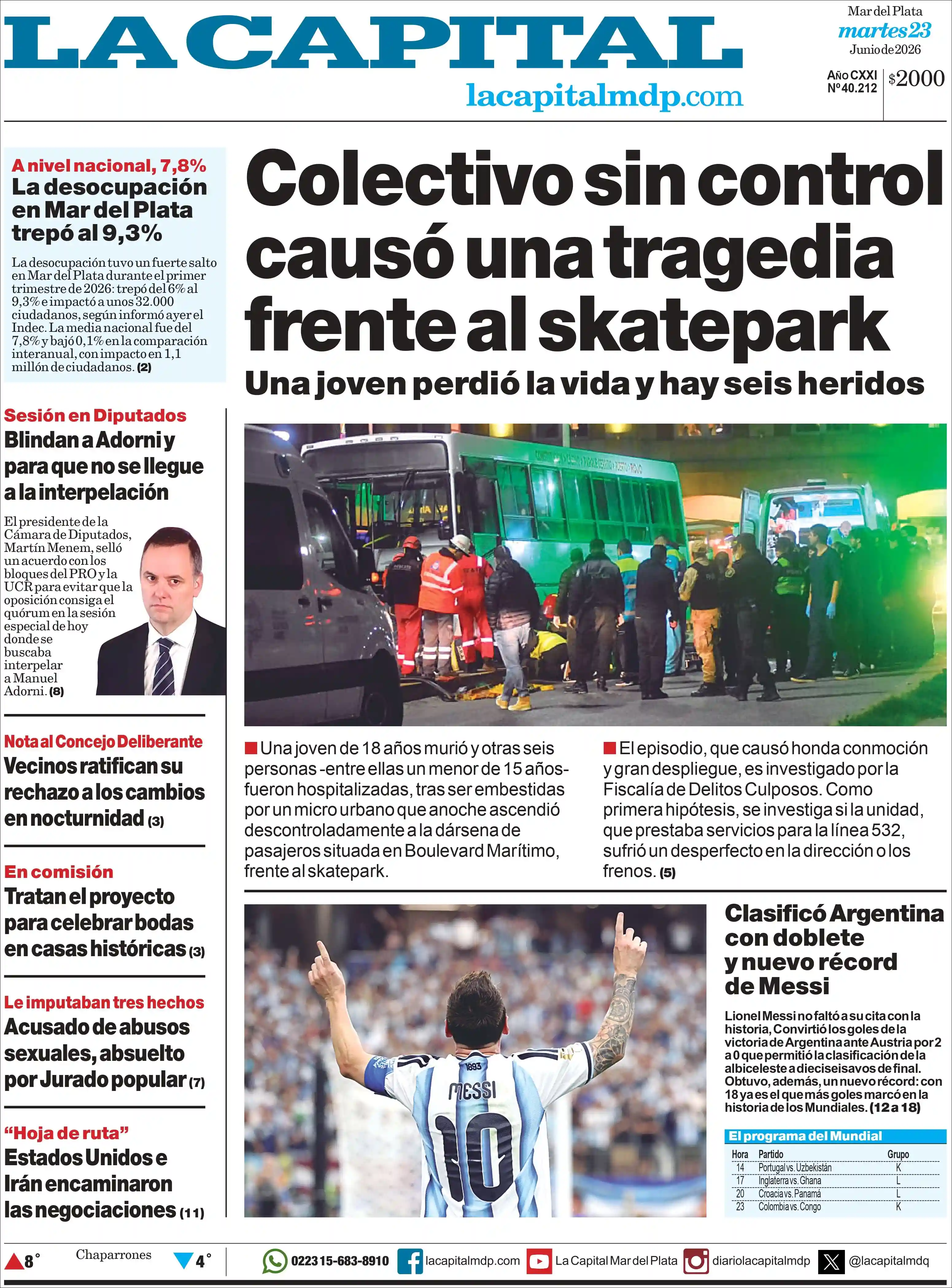 Estudios Max | UNIVERSO MULTIMEDIA - Tapa del diario La Capital